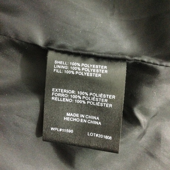 Waterproof Quilted Black Jacket Snap Button Down Size M - Picture 7 of 9